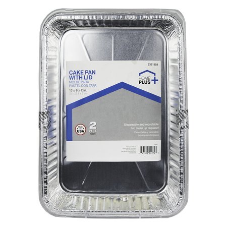HOME PLUS Durable Foil 9 in. W X 13 in. L Cake Pan Silver , 2PK D87020